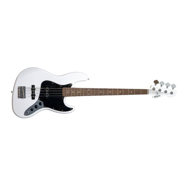 J-Style 4-String Electric Bass with Gigbag and Strap, White