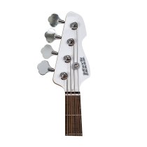 J-Style 4-String Electric Bass with Gigbag and Strap, White
