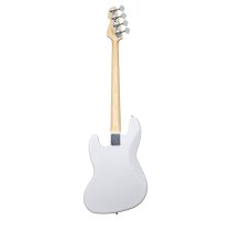 J-Style 4-String Electric Bass with Gigbag and Strap, White