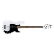P-Style 4-String Electric Bass with Gigbag and Strap, White