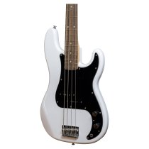 P-Style 4-String Electric Bass with Gigbag and Strap, White