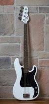 P-Style 4-String Electric Bass with Gigbag and Strap, White