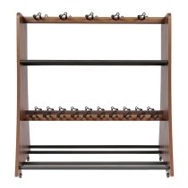 Mobile 30-Ukulele Storage Rack with Locking Casters and Protective Yokes