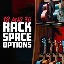 Mobile 30-Ukulele Storage Rack with Locking Casters and Protective Yokes