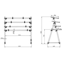 Aluminum 4-Tier Keyboard Stand, Black