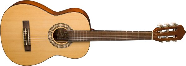 1/2 Size Classical Acoustic Guitar with Select Spruce Top & Nylon Strings, Natural Gloss