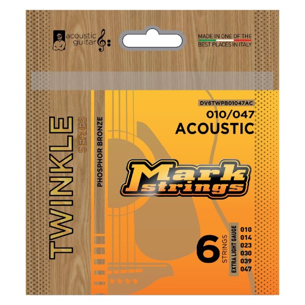Twinkle Series 80/20 Acoustic Guitar String Set, Extra Light (10-47)
