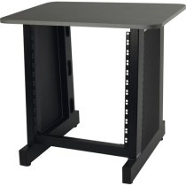 12-U Rack Stand with Wood Top (Black)