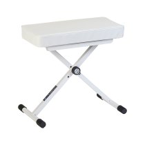 Height Adjustable Small Bench with Thick Cushion, White