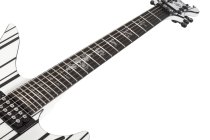 Synyster Standard Electric Guitar, Gloss White w/Black Pinstripes