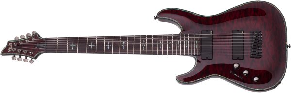 Hellraiser C-8 Left-Handed 8-String Electric Guitar, Black Cherry