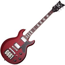 Zacky Vengeance Custom Reissue Electric Guitar, See Thru Cherry with 6661 Graphic