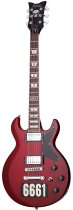 Zacky Vengeance Custom Reissue Electric Guitar, See Thru Cherry with 6661 Graphic