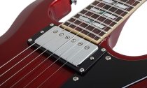 Zacky Vengeance Custom Reissue Electric Guitar, See Thru Cherry with 6661 Graphic