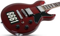 Zacky Vengeance Custom Reissue Electric Guitar, See Thru Cherry with 6661 Graphic