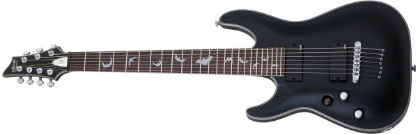 Damien Platinum-7 Left-Handed Electric Guitar, Satin Black